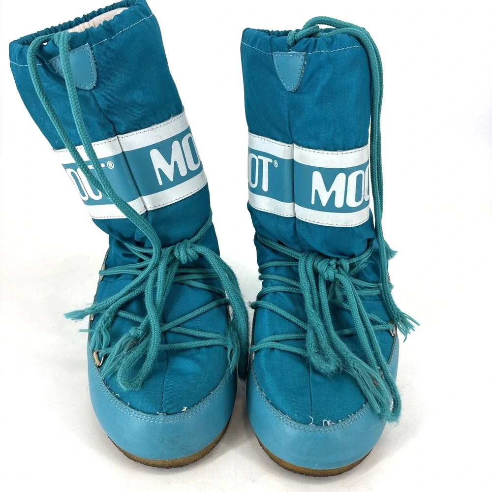Moon Boot TEAL BLUE ICON NYLON BOOTS sz 35/38 (EU)  5‎ - 7.5